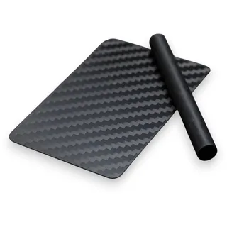M&M Smartek Carbonfaser-Karte mit Carbon-Röhrchen | Set aus echter Kohlefaser mit stabiler Karte und leichtem Röhrchen; glatte Flächen sind abwischbar und mehrfach nutzbar.