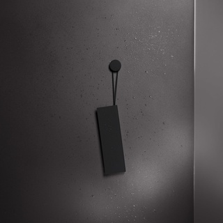 KEUCO Duschabzieher aus Silikon, mit Wandhalterung, Glaswischer zum Kleben, 26,4x8,2x1,7 cm, schlierenfrei, Abzieher für die Dusche, Farbe: schwarz