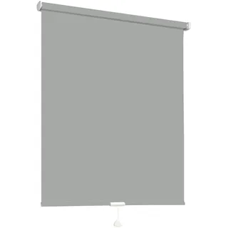 Springrollo Mittelzugrollo Schnapprollo Fenster Rollo Vorhang 16 Farben Breite 62-242 cm Höhe 160 und 230 cm blickdicht lichtdurchlässig Sonnenschutz Sichtschutz Blendschutz (132 x 160 cm Grau)
