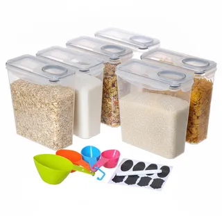Relaxdays Vorratsdosen 6-teilig Transparent 25 cm x 24 cm x 11,5 cm 3,7 l