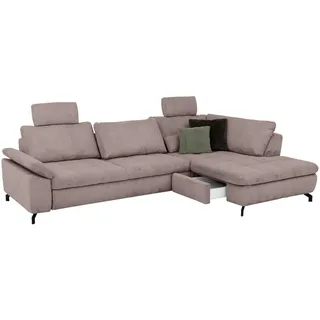 Beldomo Style Ecksofa Sense, Altrosa, Metall, 3-Sitzer, Ottomane rechts, Eckteil, L-Form, 291x197 cm, Goldenes M, Typenauswahl, Fußauswahl, Stoffauswahl, seitenverkehrt erhältlich, individuell planbar, Wohnzimmer, Sofas & Couches, Wohnlandschaften, Ecksofas