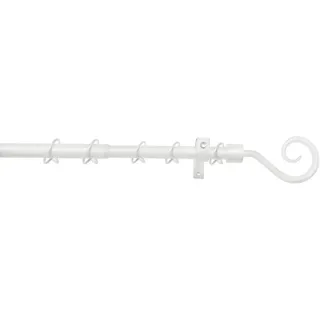 GARDINIA Gardinenstangen-Set Hook 1-Lauf Ø 13-16 mm weiß 130 - 240 cm