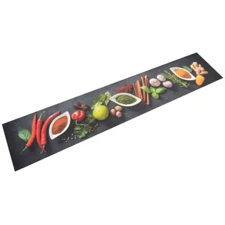 vidaXL Küchenteppich Waschbar Gewürze 60x300 cm Samt