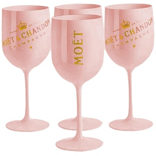 alslovkar Moët & Chandon Ice Imperial Champagne Glasses, 480ml Set of 4 Champagne Flutes, Wine Party Moet Glasses(4-Rosa)
