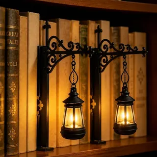 cliffoflove Bibliothekslaterne, dekorative Bücherregal-Beleuchtung, Leselampe für Bücherwürmer, antike LED-Geisterbücher, Nook-Lampe, Ornament für Studium, Leseecke, einzigartiges Geschenk für Buchliebhaber