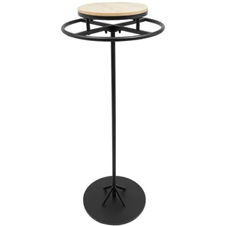 QIERF Rund Kleiderständer Metall Standkleiderstände 360° Drehbar Kleiderstange 60 * 140cm, Oberes Brett+rundes Regal, Stabile Basis für Bekleidungsgeschäfte Boutiquen Wohnungen, Schwarz