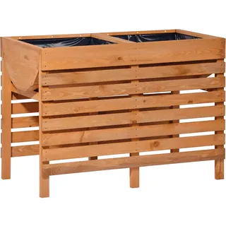Dobar Doppel Hochbeet 71 x 100 x 50 cm Bernstein/Gelb
