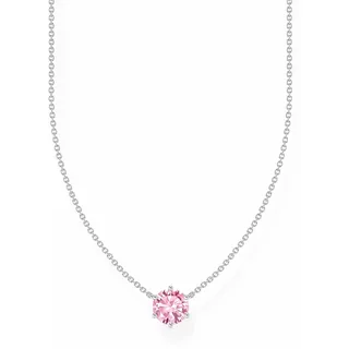 Thomas Sabo Kette mit pinkfarbenem Zirkonia-Anhänger Silber