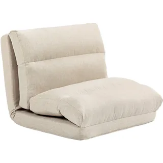 Homcom Schlafsessel 3 in 1 Polyester 80 x 75 x 90 cm Beige mit verstellbarer Rückenlehne