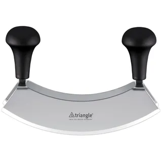 triangle Wiegemesser 23 cm - Zweischeidig, Edelstahl, Made in Germany | Handgefertigtes Kräutermesser mit 2 Klingen – ideal für Kräuter, Knoblauch, Nüsse & Pizza