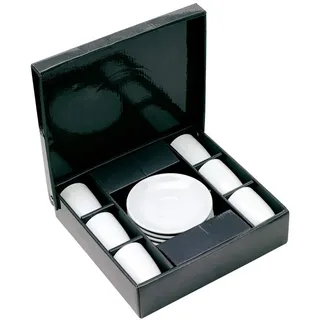 Espresso-Tassen-Set – Dickwandige, weiße Espressotassen Set Material aus 100% Porzellan | Espressobecher Ø 7,1 cm| 6 x Espresso Tassen und 6 x Untertassen