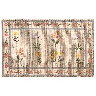 Next Fußmatte Maisie Jute-Türmatte mit Blumenbordüre beige 60 cm x 90 cm