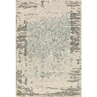 Kayoom Damast Kurzflorteppich 120 x 180 cm Grau/Mint