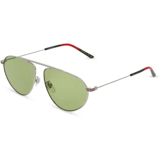 Gucci GG1051S Herren-Sonnenbrille Vollrand Pilot Acetat-Gestell, silber