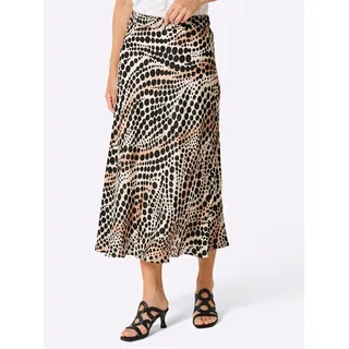 Creation L Premium A-Linien-Rock Damen Floral Elfenbein/Schwarz 48
