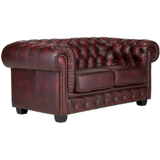 massivum Sofa »Chesterfield Big 2-Sitzer Echtleder« rot