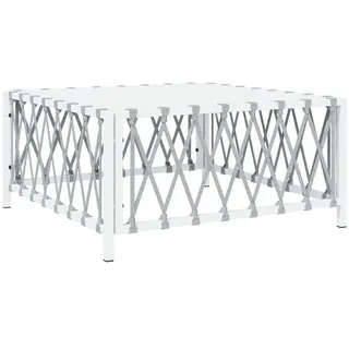 vidaXL Gartentisch Weiß 70x70x34 cm Gewebe