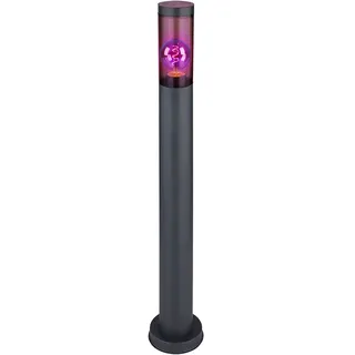 GLOBO Sockelleuchte Edelstahl Kunststoff 7,6x80 cm inkl. Fernbedienung RGB LED 8,5W warmweiß