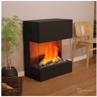 GLOW FIRE Elektrokamin Kästner Wasserdampf Kamin, Elektrischer Kamin, Wasserdampfkamin mit 3D Feuer und Knisterfunktion schwarz