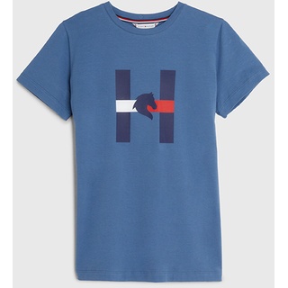 Tommy Hilfiger Damen Horse Print T-Shirt BLUE COAST FS 2023, Größe: XL