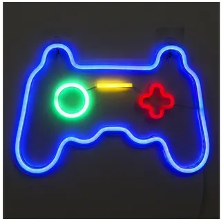 Rosnek LED Dekolicht Mehrere Muster, LED-Neonlicht, für Bar Party Schlafzimmer Wanddeko, mit Rückwand, USB Gamepad