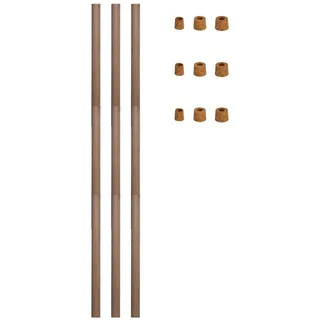 Lauschaer Glas Gartenstecker Rosenkugelstab Gartenkugelstab mit Korkaufsatz, für Rosenkugeln naturbelassenes Holz