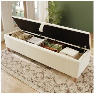CASSILANDO Bettbank mit Stauraum Beige 175 x 38 cm