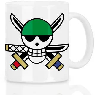 style3 Tasse, 1-tlg., Keramik, Zoro Kaffeebecher Tasse one piece ruffy strohhut piraten manga anime bunt|weiß