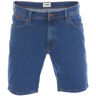 Wrangler Herren Jeans Short Texas Stretch Regular Fit Regular Fit Blau Tomorrow Normaler Bund Reißverschluss W 31