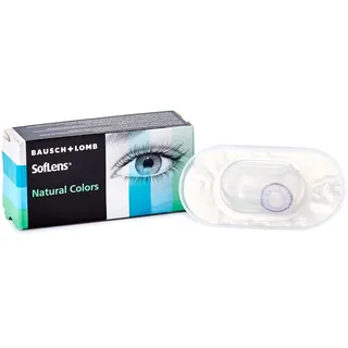 Bausch + Lomb SofLens Natural Colors Monatslinsen, sphärische Kontaktlinsen, weich, Indigo 2 Stück BC 8.7 mm / DIA 14 / -6 Dioptrien