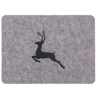 Haus und Deko Platzset Tischset Hirsch Motiv Filz Platzset 44x32 cm Untersetzer Dekoration, (1-St) grau