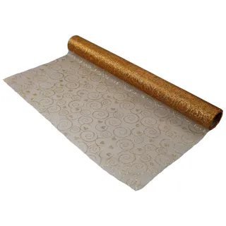 GMMH Tischläufer 50 cm Breit, 5 m Lang, Tischband und Tischdekoration für Party, Geburtstage, Hochzeiten, Taufe (Gold)