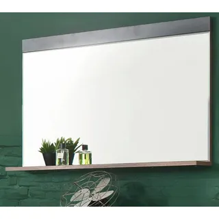 Wandspiegel Garderobenspiegel Used Wood grau mit Ablage 90x69 Flur Spiegel Indy
