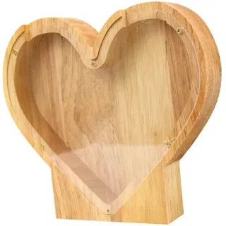 Spardose aus Holz, Herzform, für Kinder, Geldscheine für Wohnzimmer, Schlafzimmer, Tischdekoration, Geschenke