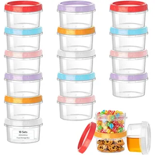 VINATO 18Pcs Frischhaltedosen Mit Deckel, 250ml Kleine Dosen Mit Deckel Plastik, Lebensmittelbehälter Set, Gefrierdosen Klein, Stapelbar