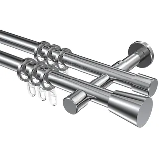 GARDINENSTANGE Prestige Sitra 280 cm (geteilt in 2 x 140 cm), 2-läufig, 20 mm Ø Chrom