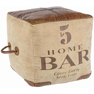 Feeling4Home Pouf Asanparke aus Leder, Braun, Echtes Leder braun
