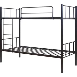 [en.casa] Etagenbett Berimma 90 x 200 cm Metall schwarz