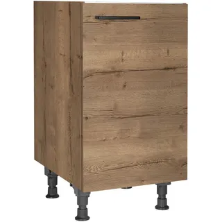 Nobilia Spülenunterschrank Structura, Eiche dunkel, Holzwerkstoff, einzeln stellbar, 45x87x56 cm, Blauer Engel, Pefc, Goldenes M, Made in Germany, DGM-Klimapakt, Zusatzausstattung erhältlich, Küchen, Küchenmöbel, Küchenschränke, Küchenunterschränke