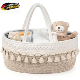 Baby Wickelkorb Organizer mit Trennwänden, Tragbar, Baumwolle, vielseitig