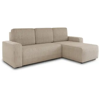 Sofnet Eckcouch Cord 5-Sitzer Beige