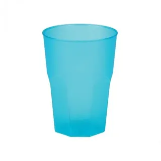 Sovie Tableware Cocktailglas aus Plastik, Türkis-gefrostet, 420ml, 6 Stück - Mehrweg Trinkbecher Becher