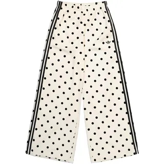 adidas Satin Polka Dots Wide Leg Hosen Beige XS