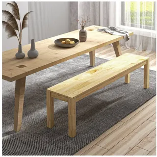 Homcom Sitzbank Holzbank Natur 150 x 33 x 45 cm