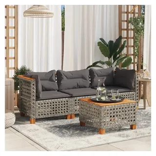 vidaXL Gartensofa 3-Sitzer Loungeset grau