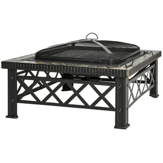 Outsunny Feuerschale Ø 76 cm Schwarz