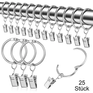 FELIXLEO Gardinenring Metall Vorhangringe Gardinenringe mit Clips Ringe, (1-St)