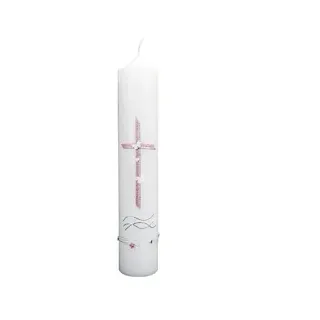 Wiedemann Kerzen Taufkerze Mädchen verziert 265 x 50 mm, mit individueller Namensverzierung
