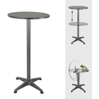 Trutzholm Stehtisch 2in1 Bistrotisch höhenverstellbar klappbar 70/115 cm Ø 60 cm