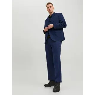 Jack & Jones PlusSize Anzug "JPRFRANCO SUIT NOOS PLS", Herren, Gr. 68, N-Gr, blau (medieval blau), Web, Obermaterial: 78% Polyester, 17% Viskose, 5% Elasthan, JACK & JONES PLUSSIZE, unifarben, modisch, slim fit, Anzüge